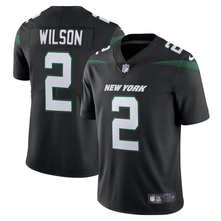 Men New York Jets #2 Zach Wilson Nike Stealth Black Vapor Limited NFL Jersey